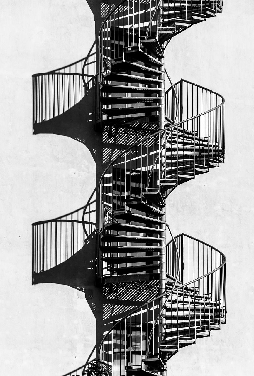 Spiraltrapp  funksjonell arkitektur på liten flate